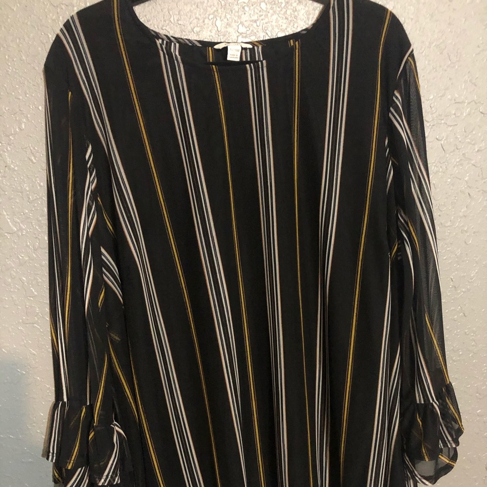 EST. 1946 Size 26/28 Black Striped Blouse